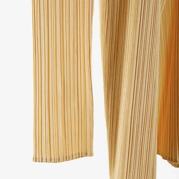 Issey Miyake Pleats Please Yellow Gold Blazer